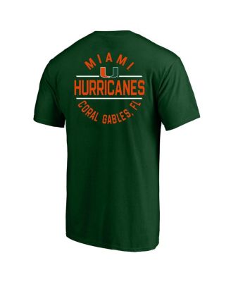 Men's Green Miami Hurricanes Big Tall Fast Break 2 Hit T-Shirt