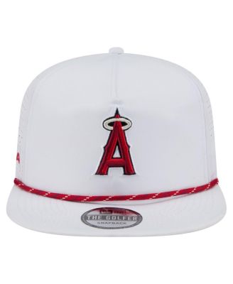 Men's White Los Angeles Angels Perforated Golfer Snapback Hat