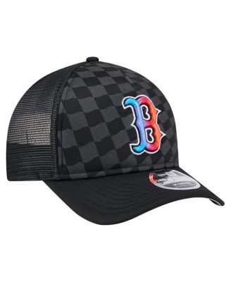Men's Black Boston Red Sox Gradient 9FORTY A-Frame M-Crown Trucker Adjustable Hat