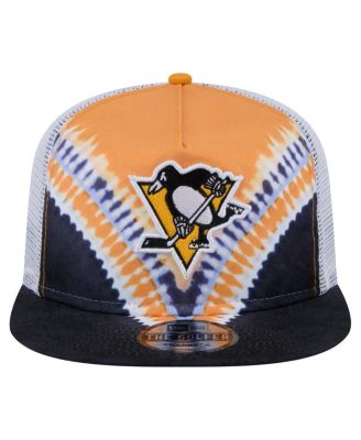 Men's&nbsp;Black/Gold Pittsburgh Penguins Throwback V-Dye Adjustable Golfer Hat