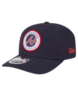 New Era - Men's Navy Atlanta Braves Circle Patch 9SEVENTY Stretch-Snap Hat