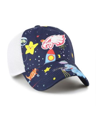 Big Boys and Girls Navy Philadelphia Eagles Space Dino Adjustable Trucker Hat