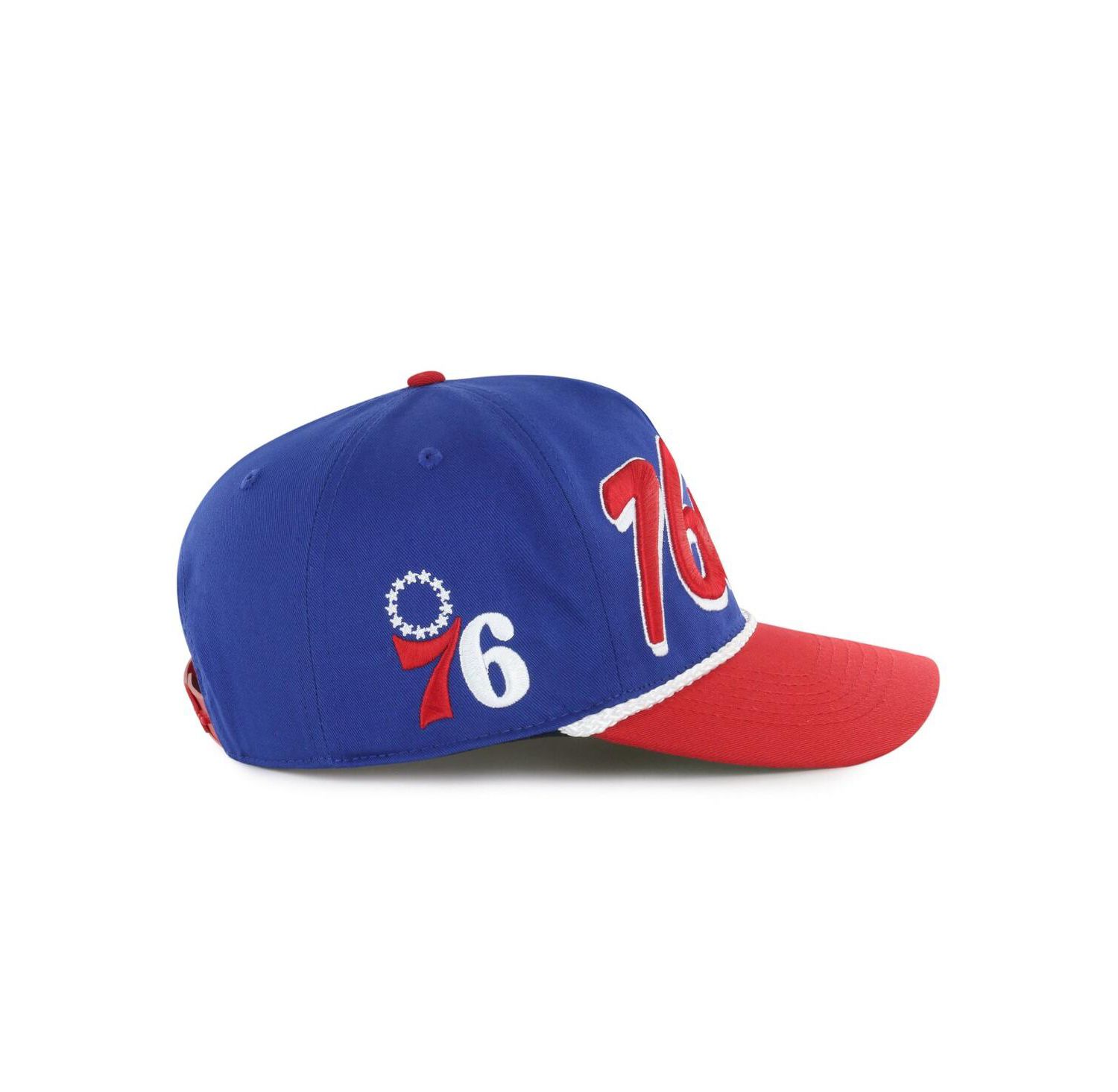 Men's Royal/Red Philadelphia 76ers Drop Shadow Rope Hitch Adjustable Hat