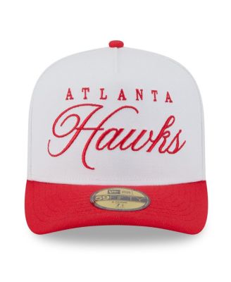 Men's White/Red Atlanta Hawks 2025 NBA Draft A-Frame 59FIFTY Fitted Hat
