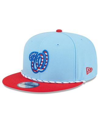 New Era - Men's Light Blue/Red Washington Nationals 2025 Fourth of July 9FIFTY Snapback Hat