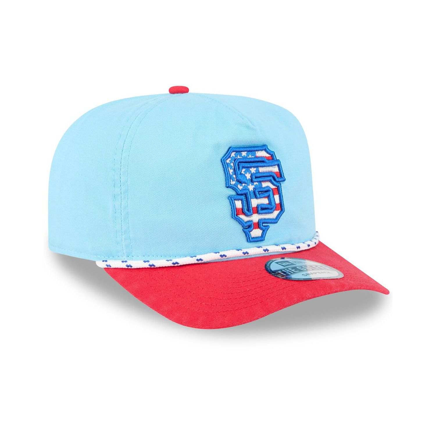 Men's Light Blue/Red San Francisco Giants 2025 Fourth of July Golfer Snapback Hat