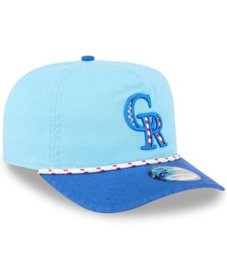 Men's Light Blue/Blue Colorado Rockies 2025 Fourth of July Golfer Snapback Hat