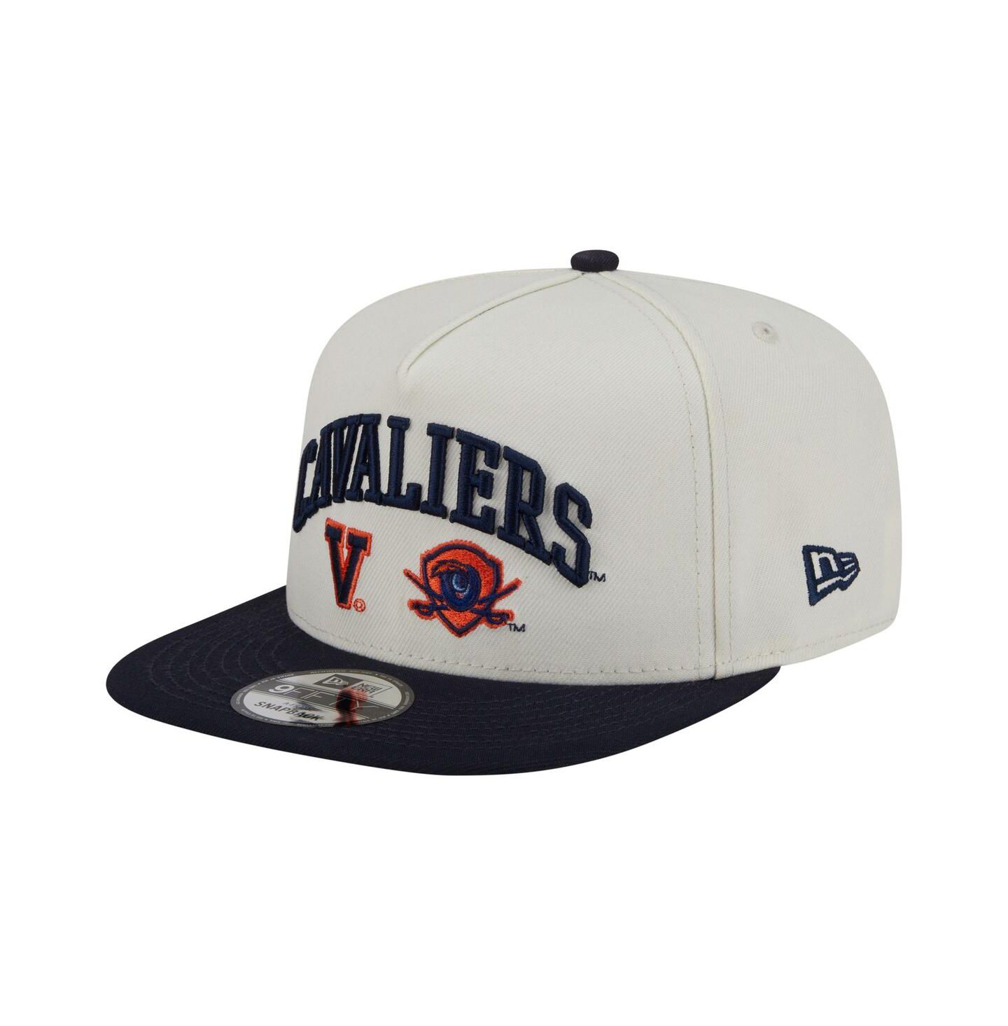Мужская кепка New Era White Virginia Cavaliers Collegiate 9FIFTY A-Frame Snapback Hat — фото 1