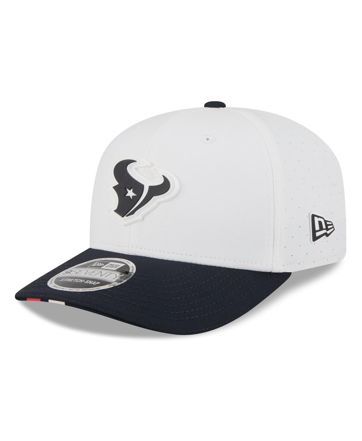 New Era Men's White/navy Houston Texans 2025 Nfl Training Camp 9seventy Adjustable Hat