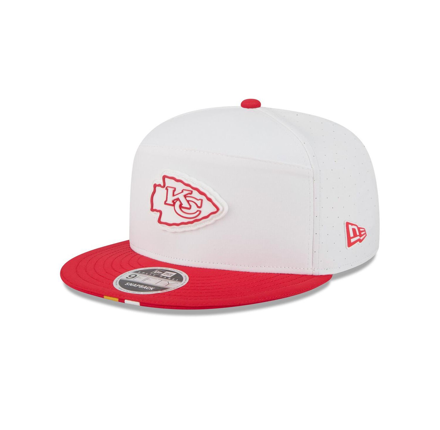 Men's White/Red Kansas City Chiefs 2025 NFL Training Camp Split Panel 9FIFTY Snapback Hat