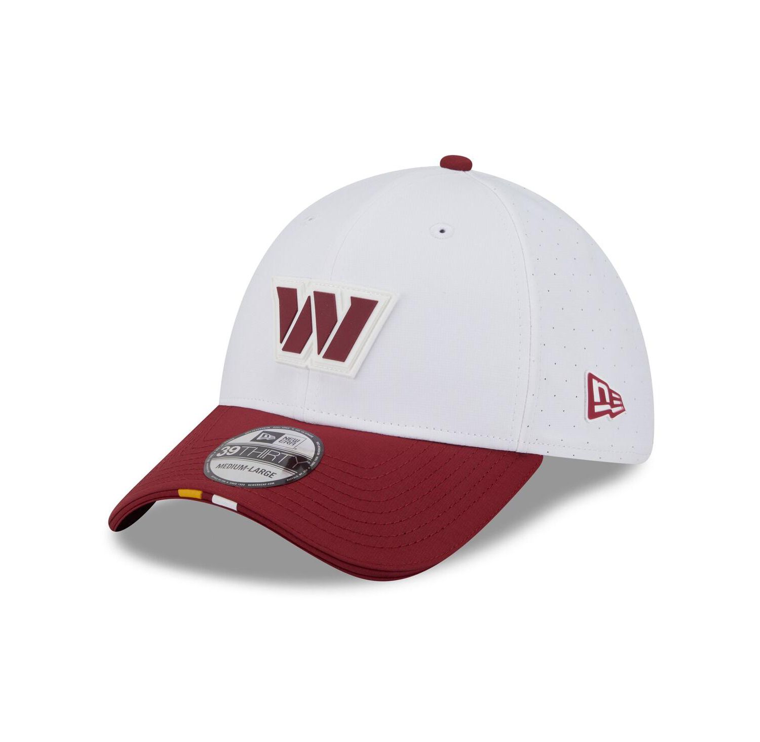 Men's White/Burgundy Washington Commanders 2025 NFL Training Camp 39THIRTY Flex Hat