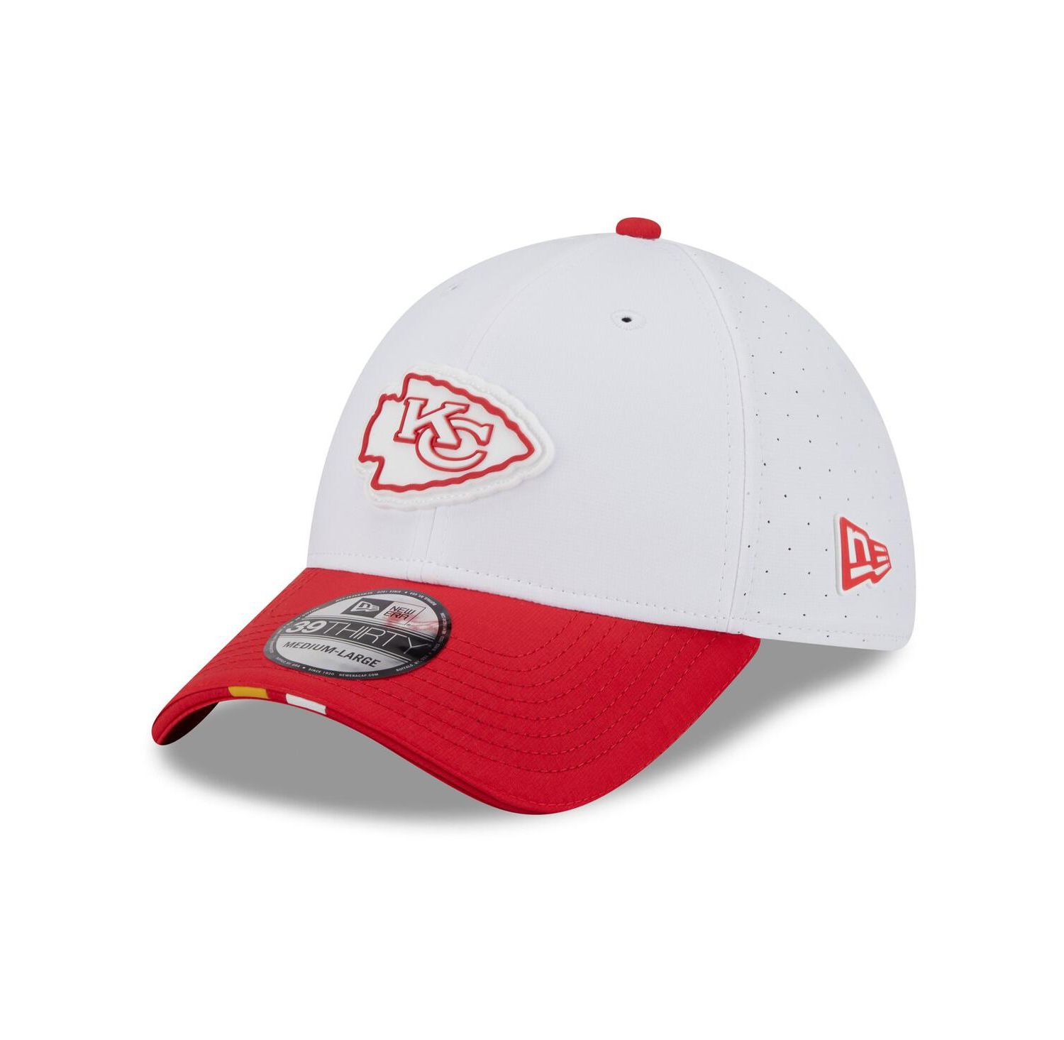 Men's White/Red Kansas City Chiefs 2025 NFL Training Camp 39THIRTY Flex Hat