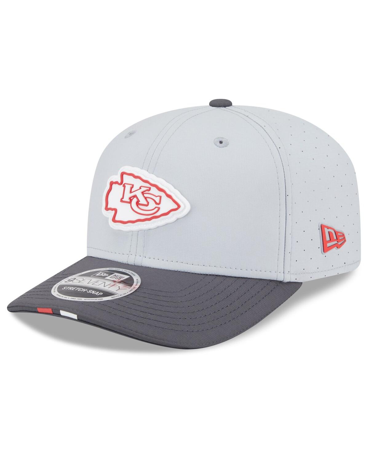 New Era Men's Gray/graphite Kansas City Chiefs 2025 Nfl Training Camp 9seventy Adjustable Hat