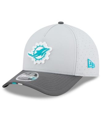 New Era - Men's Gray/Graphite Miami Dolphins 2025 NFL Training Camp A-Frame 9FORTY Adjustable Hat