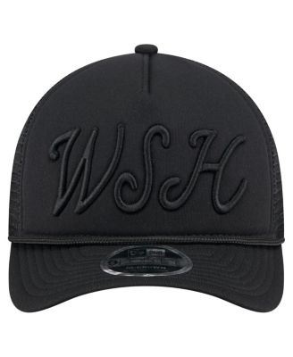Men's Black Washington Nationals City Initial 9FORTY A-Frame M-Crown Adjustable Trucker Hat