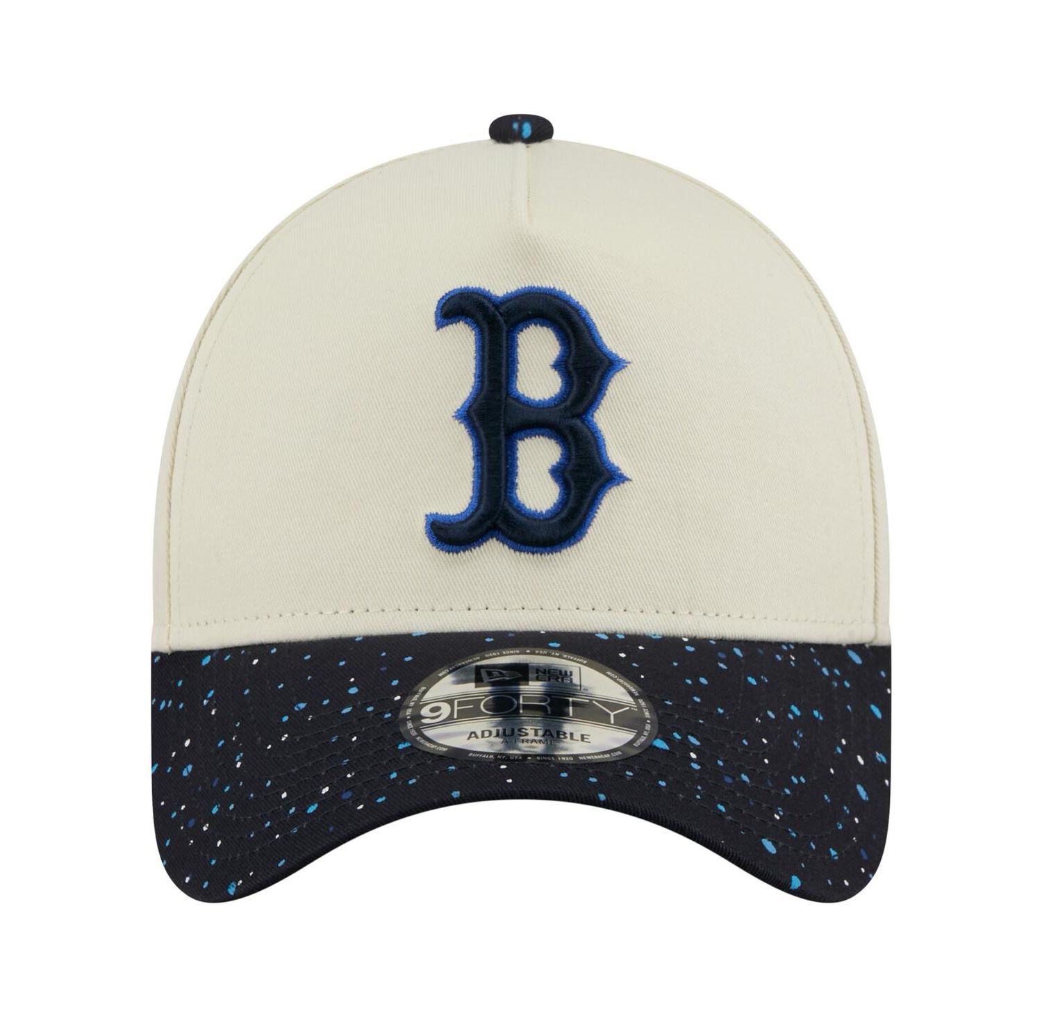 Men's Cream Boston Red Sox Speckle A-Frame 9FORTY Adjustable Hat