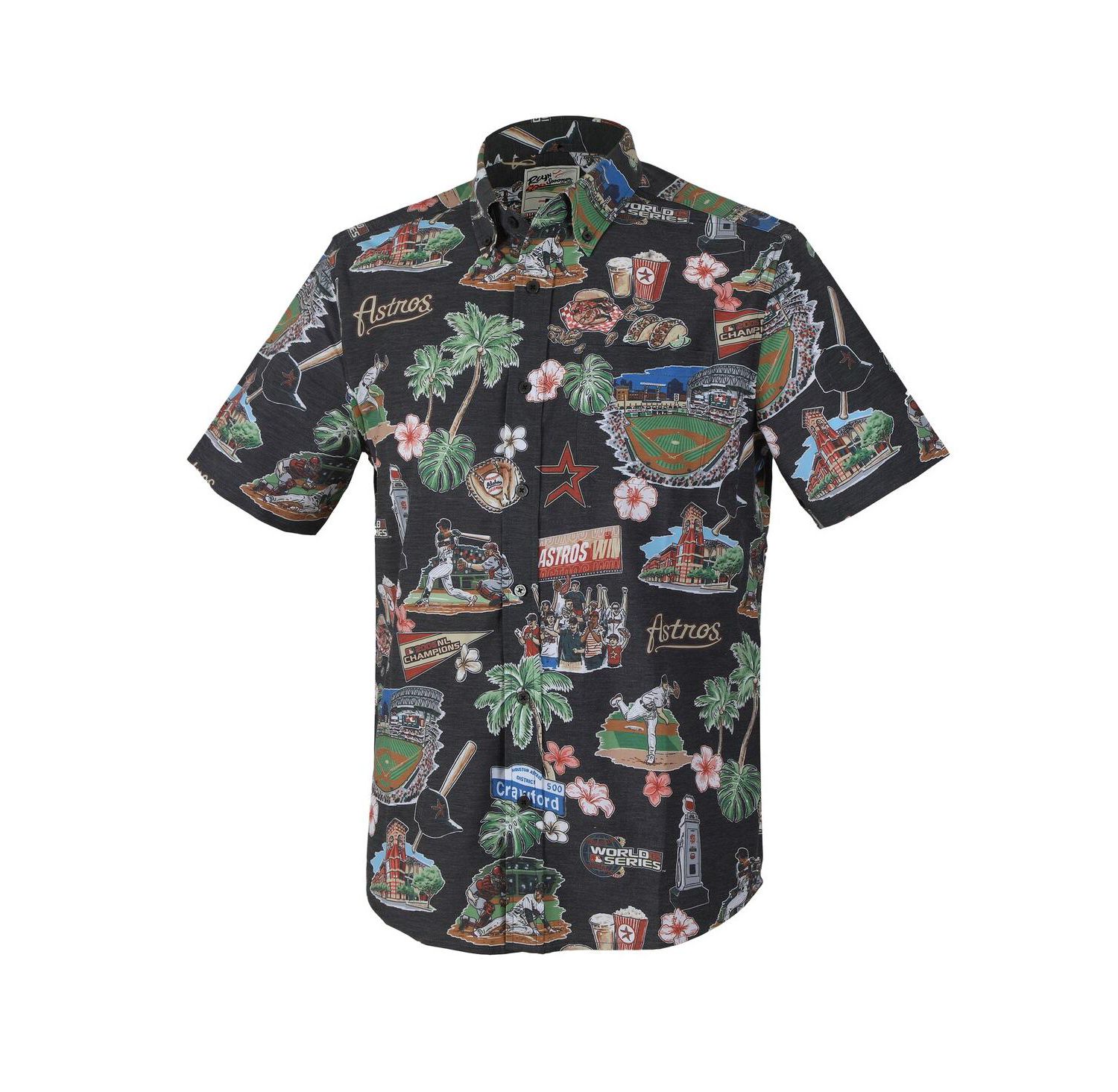 Men's Black Houston Astros Scenic Tri-Blend Button-Down Shirt