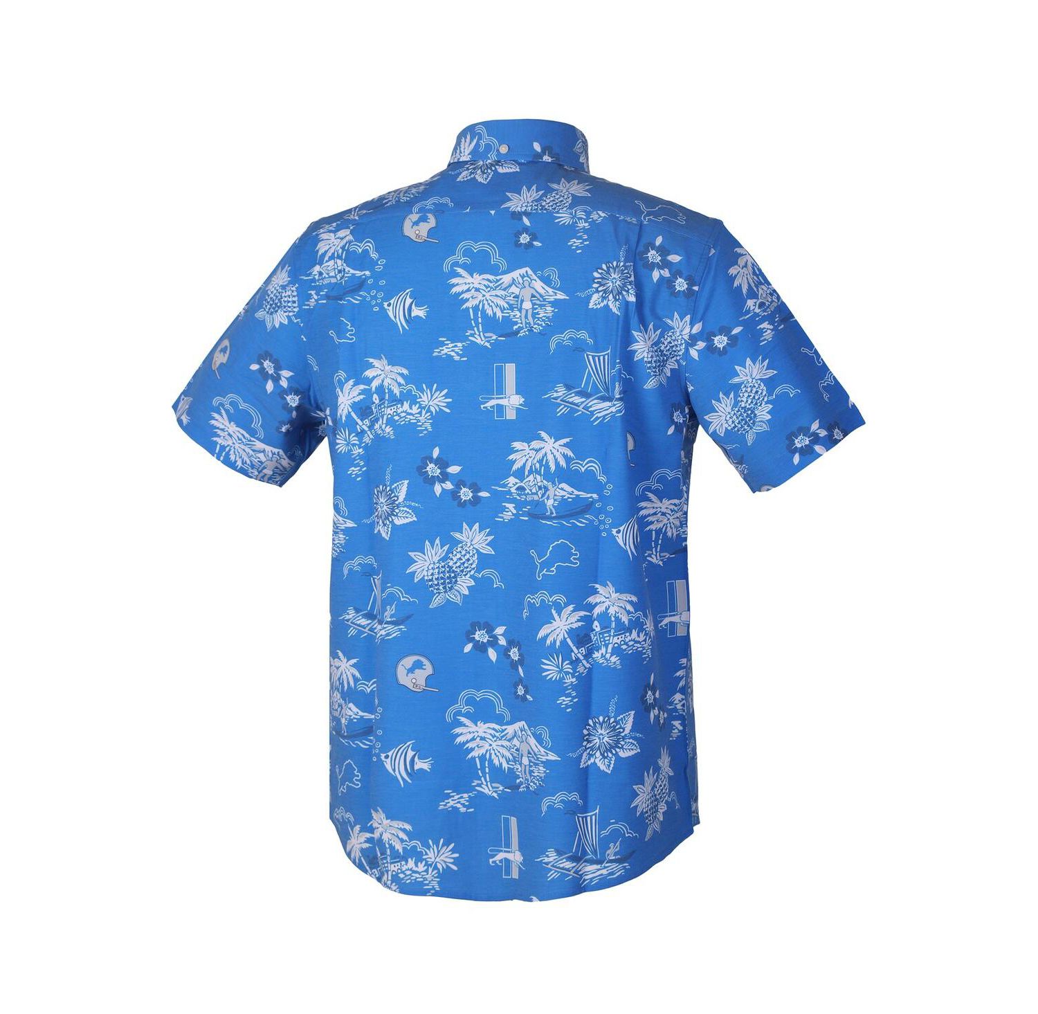 Men's Blue Detroit Lions Throwback Kekai Performance Button-Down Shirt