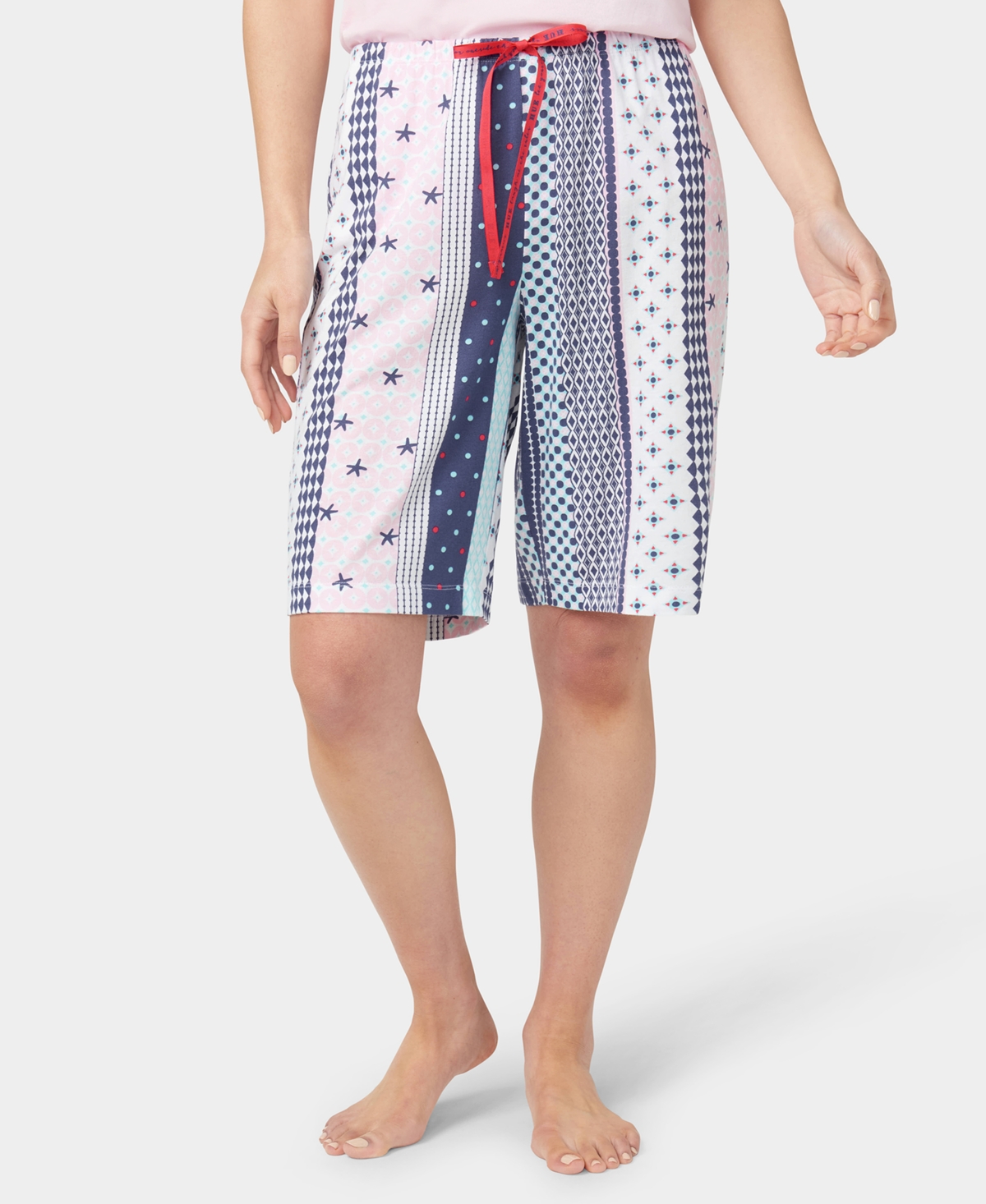 Women's Seaside Stripe Bermuda Pajama Shorts - Skipper Blue