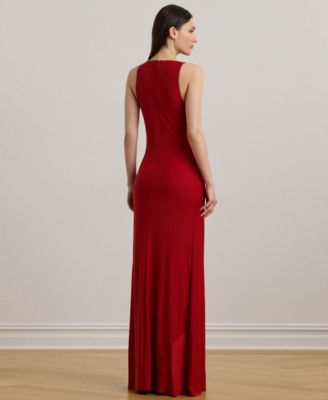 Women's Ring-Trim Jersey Cowlneck Gown