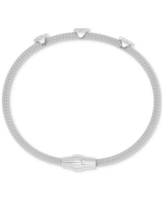 Cubic Zirconia Star Charm Bracelet in Sterling Silver (also in 14k Gold Over Sterling Silver)