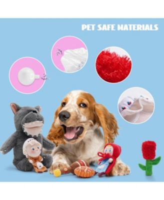 6 in 1 Little Red Riding Hood Plush Dog Toys, Fairy tale Puzzle Dog Toy
