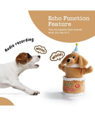 Birthday Cake Dog Toy, Dancing with Echo Function Feature, Singing Birthday Songs, Interactive Dog Toys, Plush Stuffed Puppy Toy