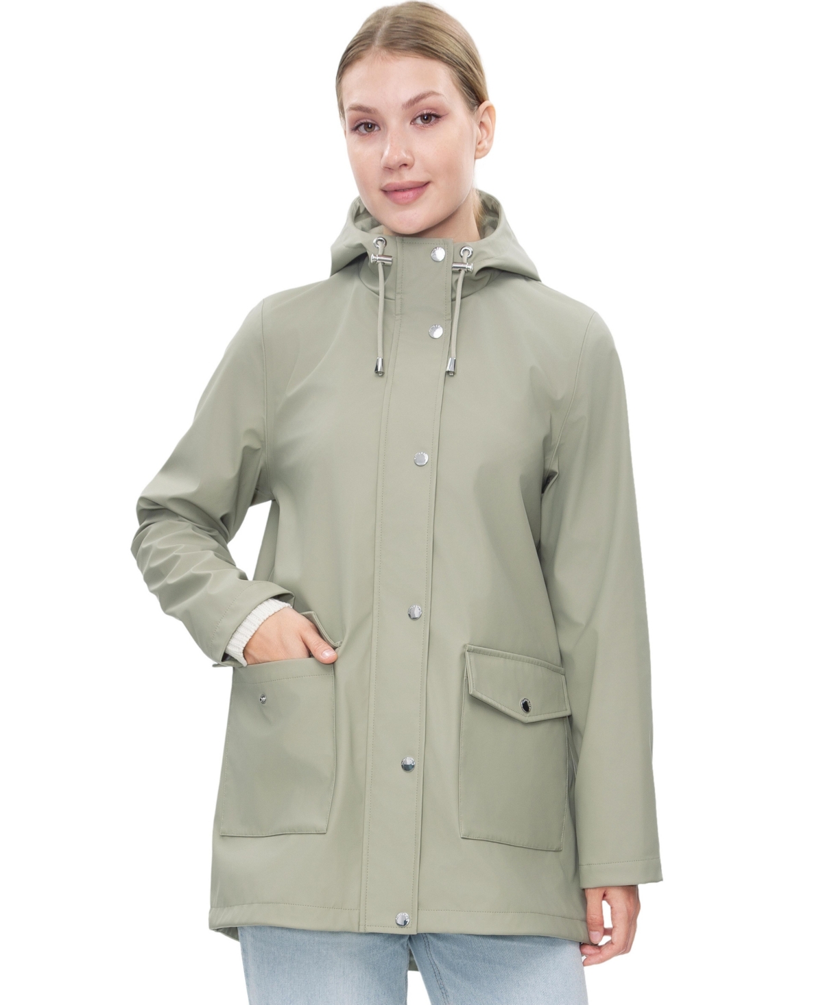 Women's Waterproof Rain Coat Rubberized Jacket - Night sky