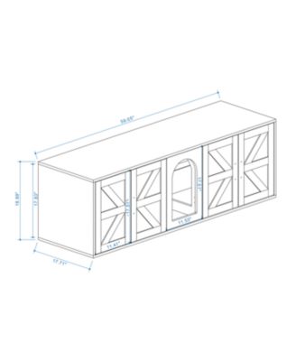 Double Cat Litter Box Enclosure - White
