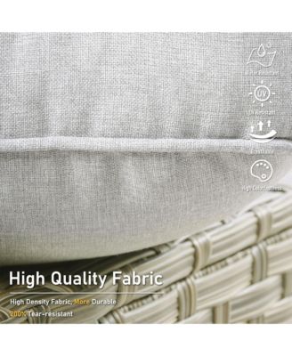 5 Piece Outdoor Rattan Patio Furniture Set with 3 Seat Sofa,Swivel Rocking Chairs,Solar Coffee Table,Wicker Sofa Set for Backyard and Porch