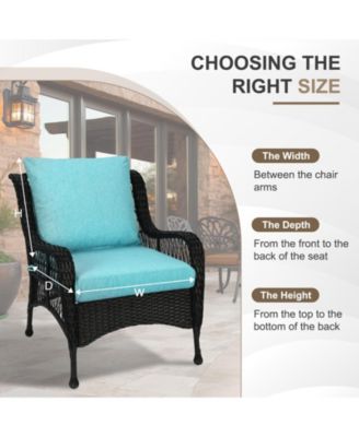 21x21 Inch Outdoor Deep Seat Cushion Set with Adjustable Straps and Waterproof