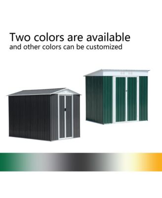 6FT Wx4FT H Metal Outdoor Storage Sheds with Sliding Doors