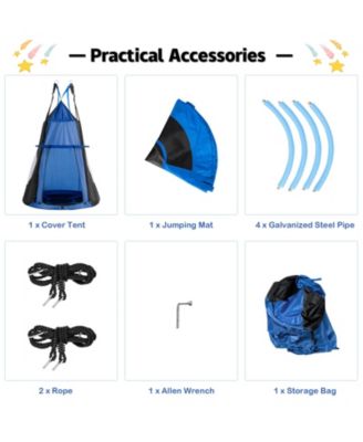 2-in-1 40 Inch Kids Hanging Chair Detachable Swing Tent