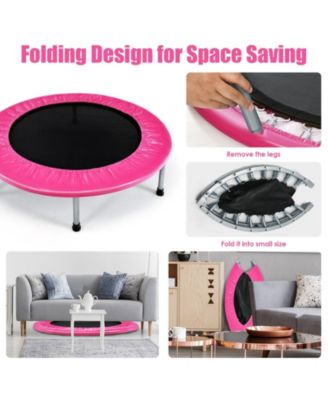 38 Inch Mini Folding Trampoline Portable Recreational Fitness Rebounder