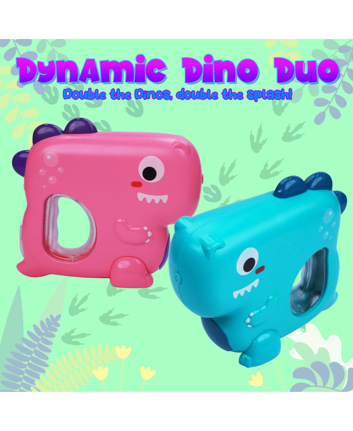 Детские игрушки USA Toyz Soak-A-Saurus T-Rex Electric Rechargeable Water Blasters, Ages 3+, 2-Pack — фото 5