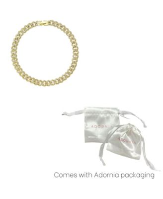 14k Gold Plated Crystal Curb Chain Anklet