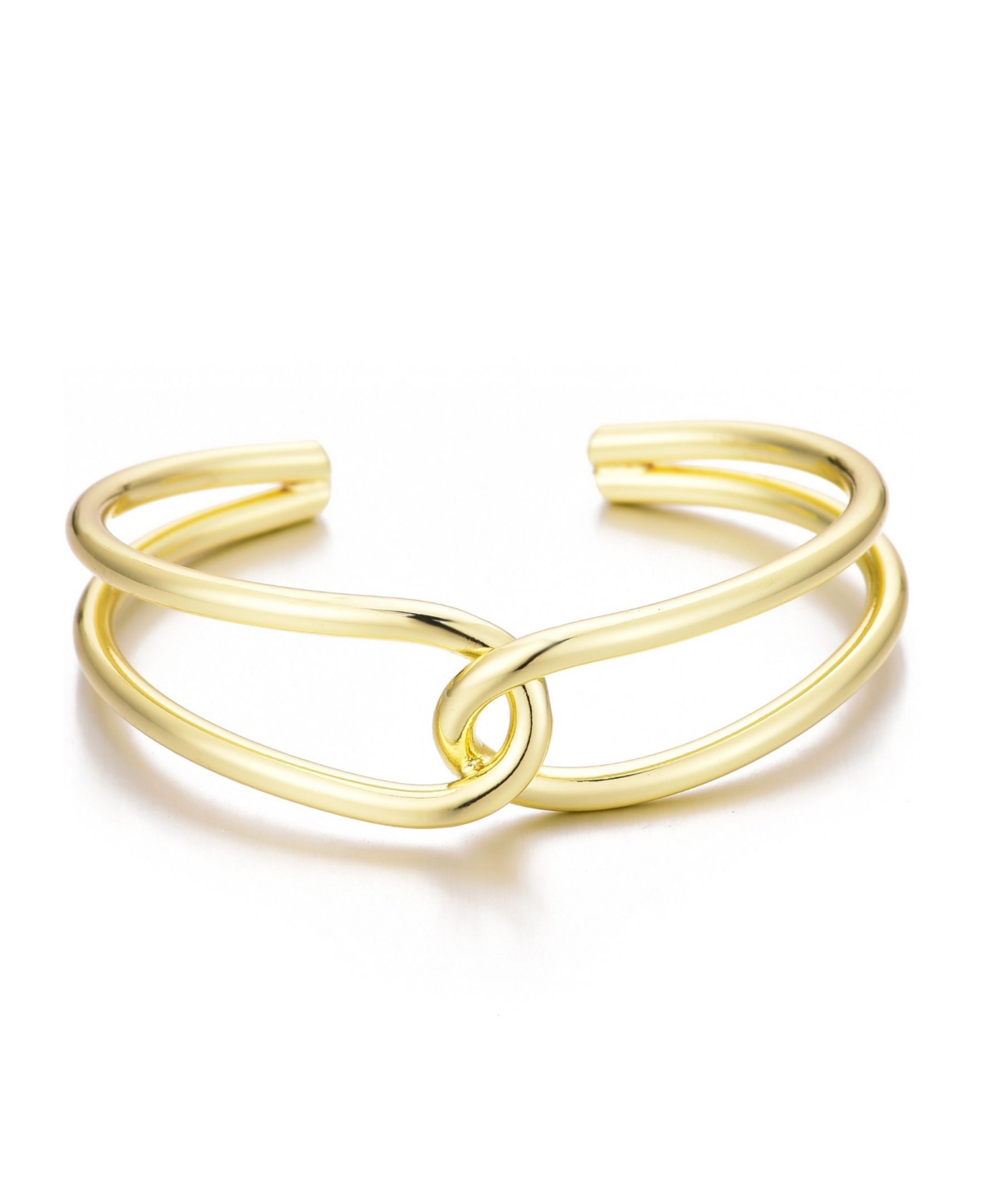 14K Gold Plated Overlapping Cuff Bracelet - Gold