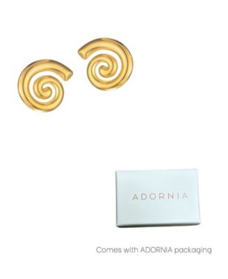 Tarnish Resistant Gold Swirl Statement Stud Earrings
