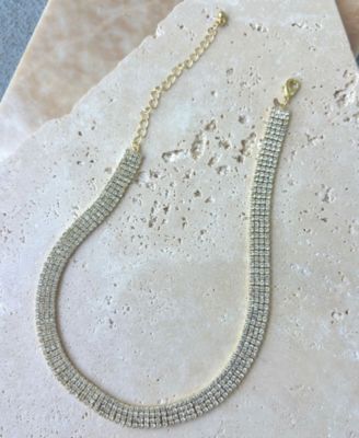 Gold Crystal Adjustable Choker Necklace