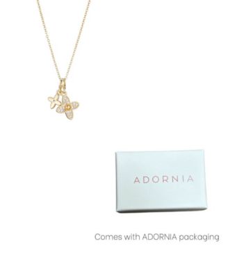 Tarnish Resistant Cubic Zirconia Double Pointed Clover Necklace