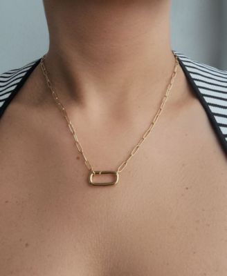 Gold Plated Lock Pendant Necklace