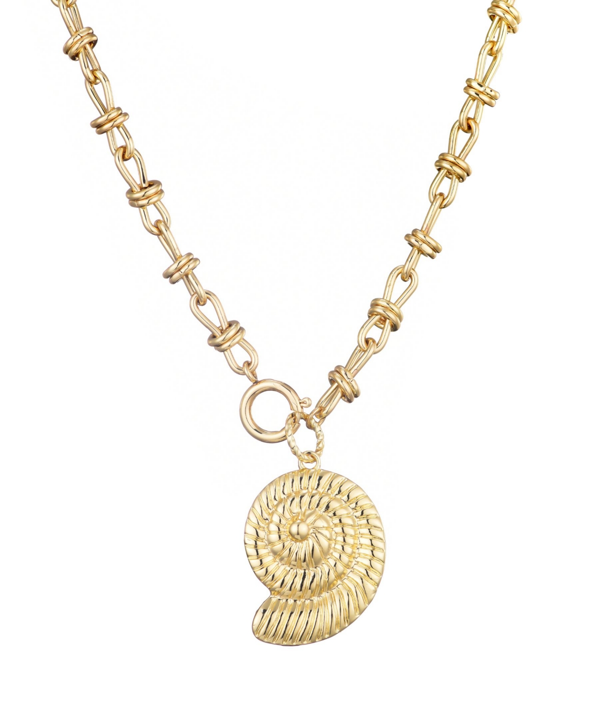 Gold Chunky Shell Pendant Necklace - Gold