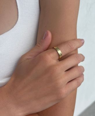 Gold Cubic Zirconia Stars Band Ring