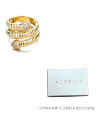 Gold Cubic Zirconia Coil Wrap Ring