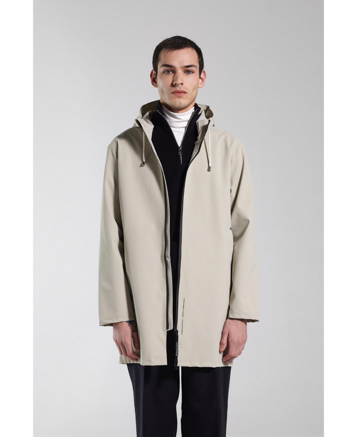 Men's Stockholm Lightweight Zip Matte Raincoat - Pelican