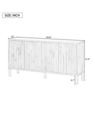 59.8" 4-Door Sideboard - Farmhouse Buffet/TV Stand