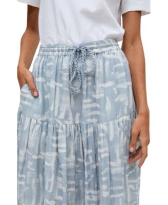 Women's Bonnie Shirred Waist Warhol Print Midi Skirt