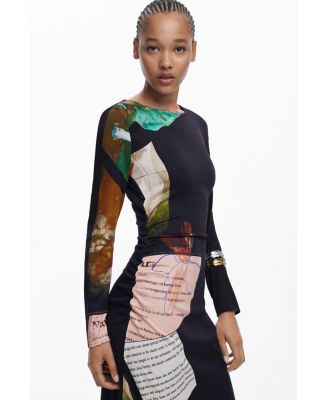 Women's Collage asymmetrical dress