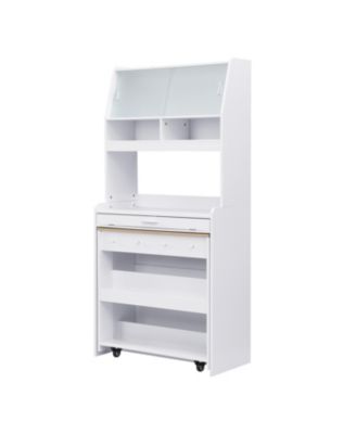 Compact Foldable Table Buffet Hutch Storage Cabinet