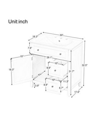 30" Bathroom Vanity with Sink